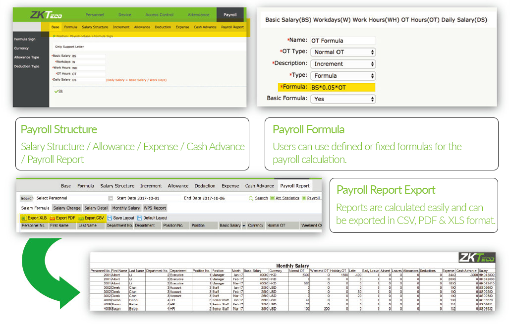 ZKTeco BioTime payroll and reports management