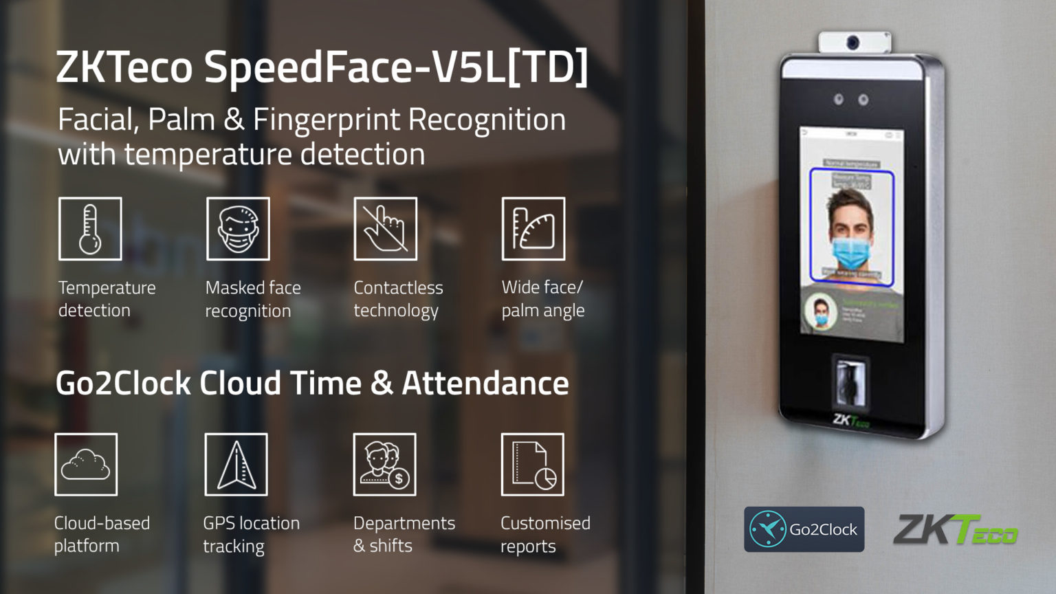 ZKTeco SpeedFace V5L (TD) Multi-Biometric Terminal With Temperature ...