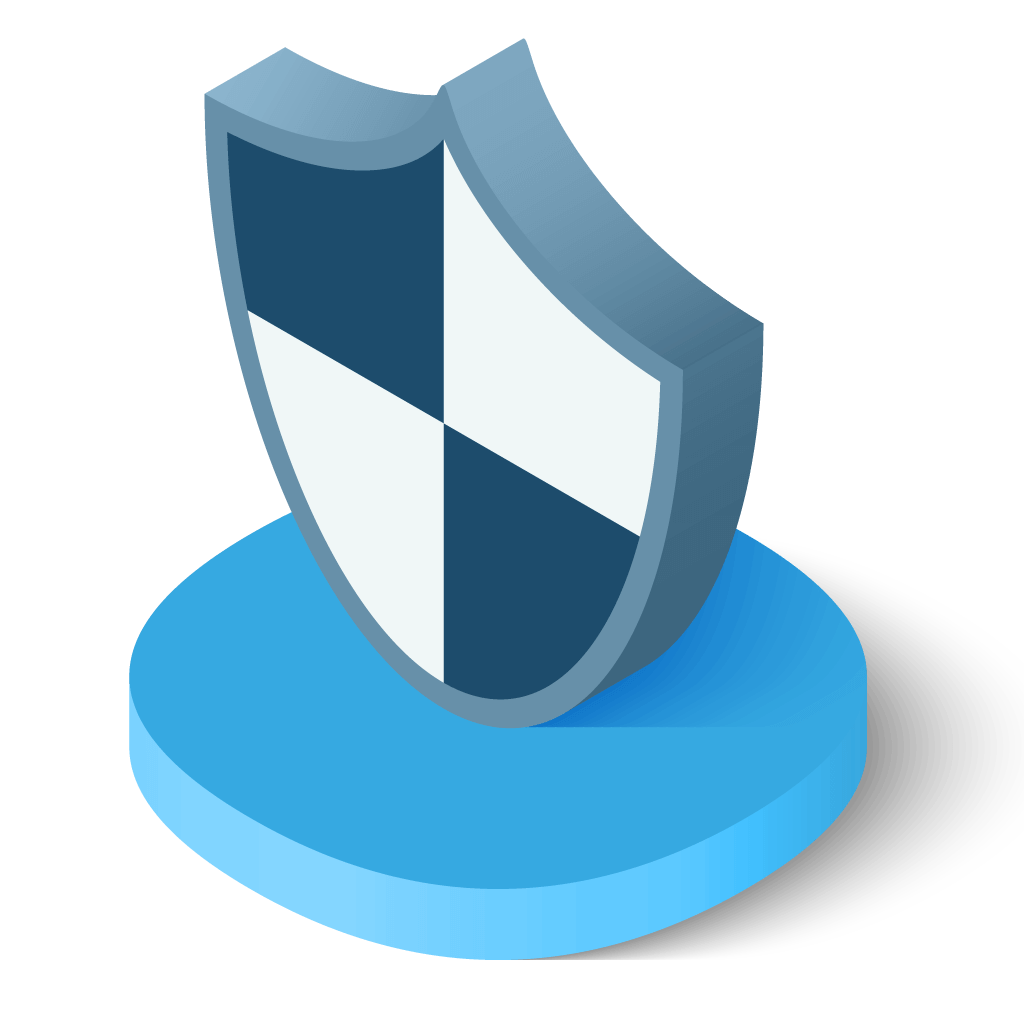 Shield graphic in isometric style